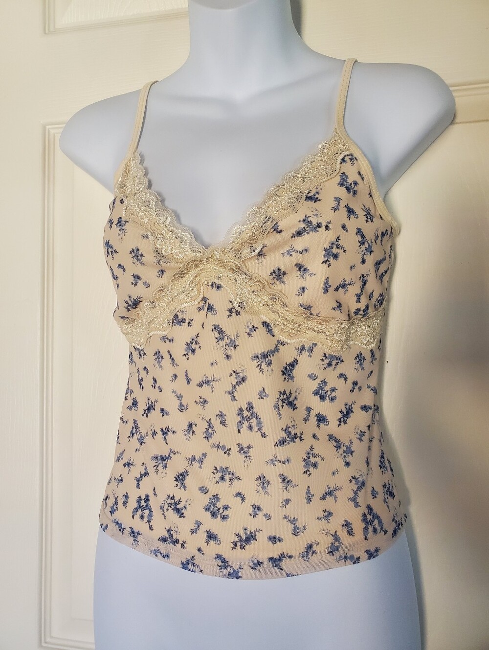 Pink Rose Y2K Lace Dainty Floral Camiโ Top Fairy Festival Summer Beachy Large
